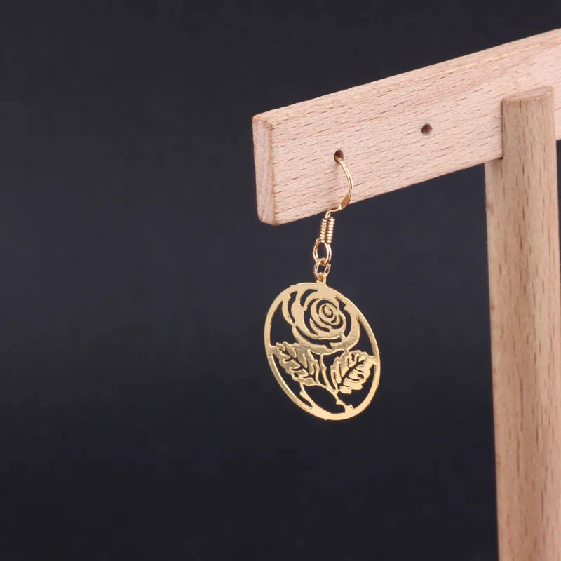 DIY ювелирные изделия для ушей, медное покрытие, серьги, кулон, материал 18 k, настоящее золото, капли воды, листья, Круглые, Mori, ретро, 4 штуки