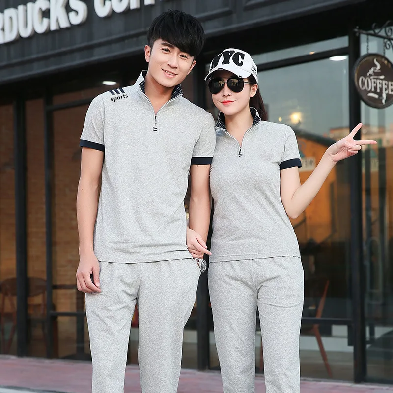

Rlyaeiz Hot New Tracksuit Men Sets 2019 Summer Two Pieces Set Men Short Sleeve Striped T shirts + Pants Sets Male Sporting Suits