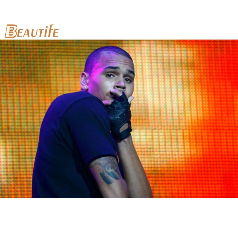 Новое поступление chris brown плакат ткань Шелковый украшения дома настенный