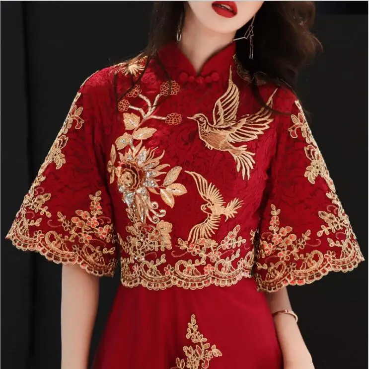 Chinese Dream Show Clothing Simple Pregnant Women Dress Luxury Lace Embroidery Wedding Dresses Sweetheart Elegant Vestido Bride |