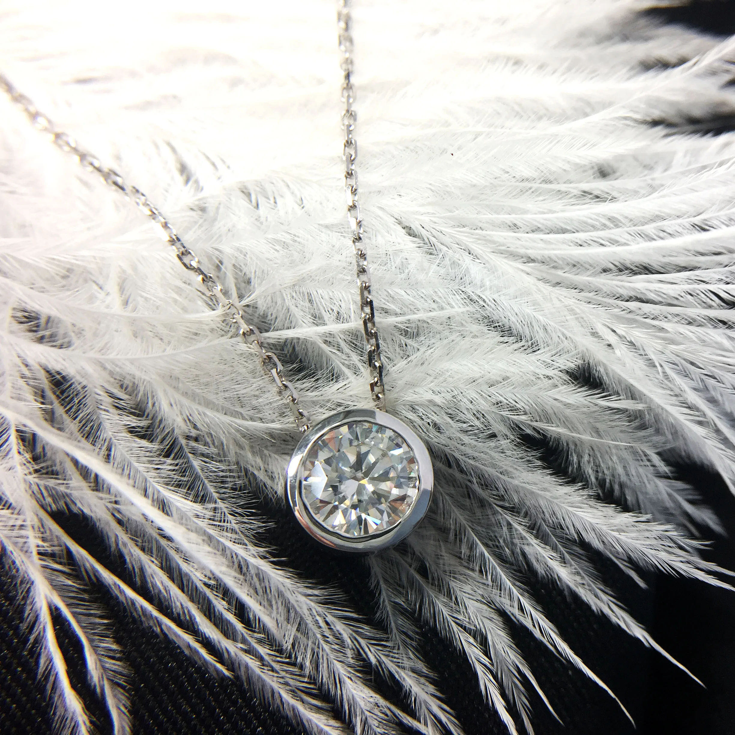 Женское Ожерелье из белого золота или серебра 925 пробы с муассанитом 2ct