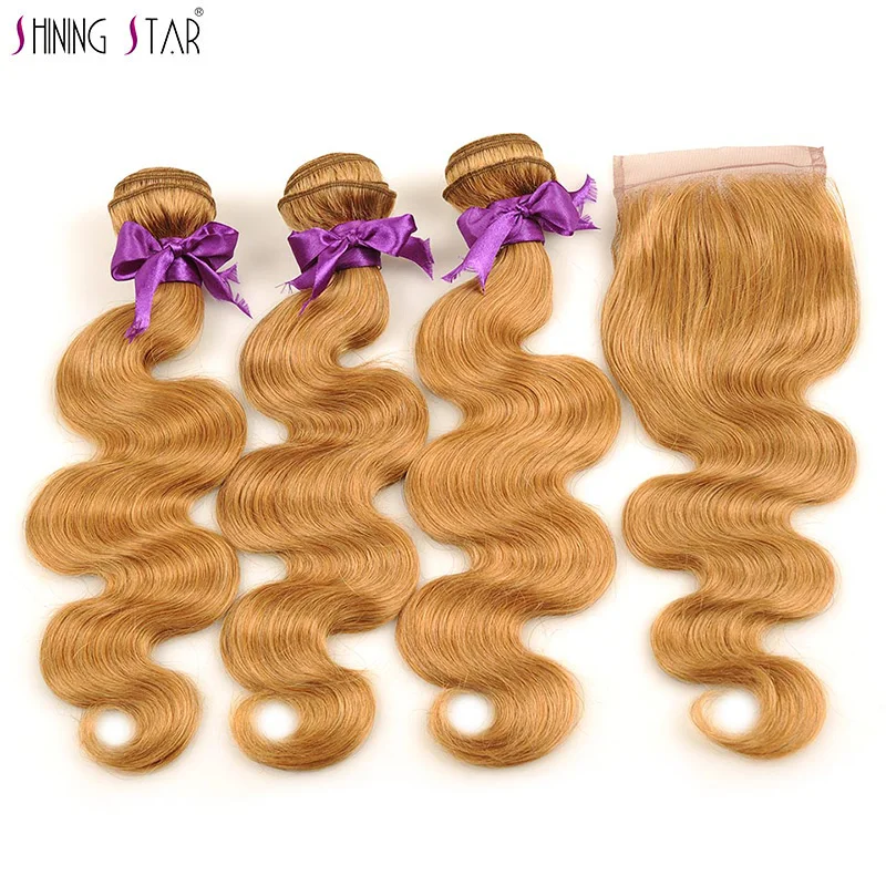 Блестящие звезды перуанские 3 медовые светлые пучки с закрытием человеческих