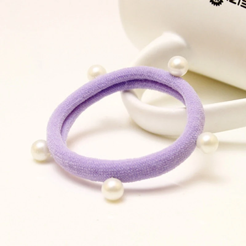 purple Ruoshui женские жемчужные эластичные резинки для волос для девочек резинка для волос Веревка заколки для волос аксессуары женские резинки резинка для конского хвоста Держатели - Цвет: purple