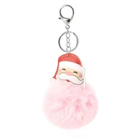 doreenbeads plush keychain keyring christmas santa claus pink pom pom ball 18cm x8cm7 18 x3 18 17cm x7 5cm 1 piece