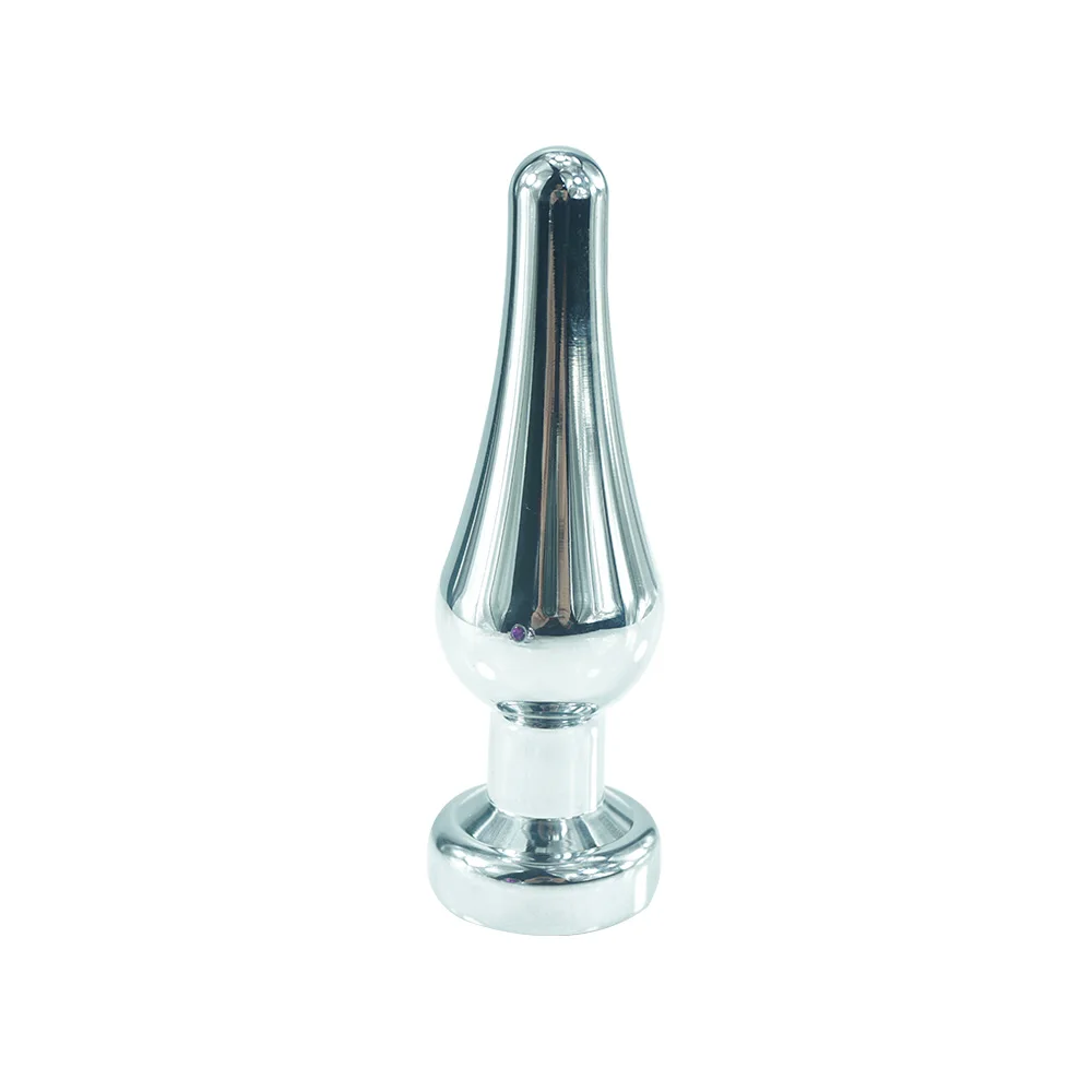 Dia 39mm length 118mm medium metal anal butt plug with jewel beads dildo vagina tightening sex toys for men and women | Красота и