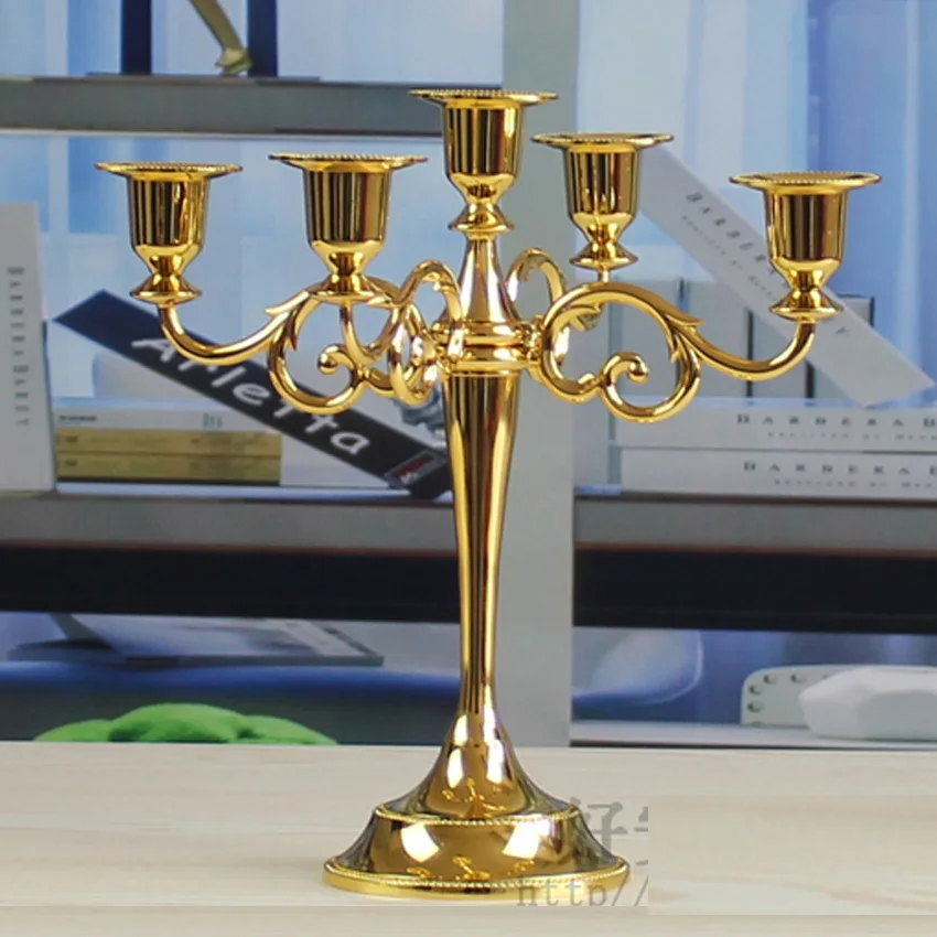 H26cm H27cm посеребренные позолоченные металлические подсвечники из цинкового сплава для дома и свадьбы подсвечники