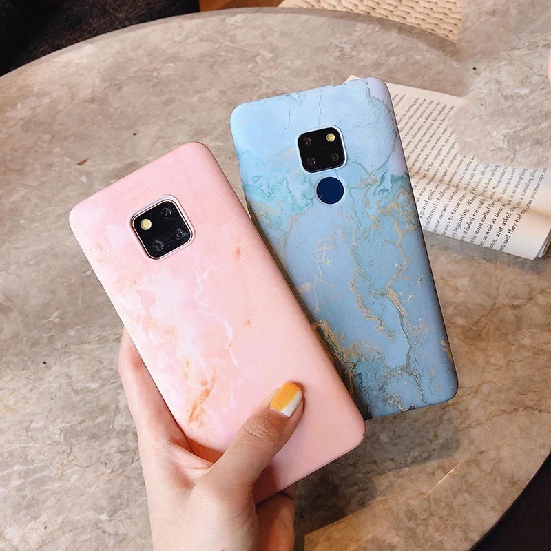 Жесткие чехлы для телефона для huawei P20 P30 mate 20 Pro Lite Мраморное текстурированное покрытие для Honor 10 10lite P Smart задняя крышка fundas