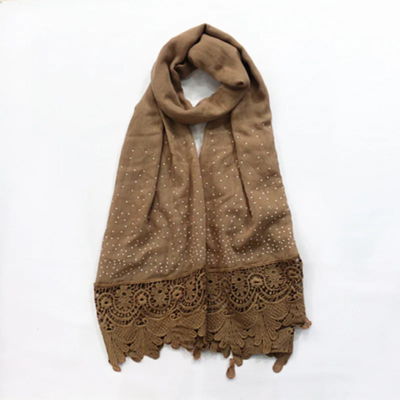 

Women scarf embroidery flowers edges shawls hot diamonds plain cosy embroider Muslim hijabs fashion 10pcs/lpt fast shipping