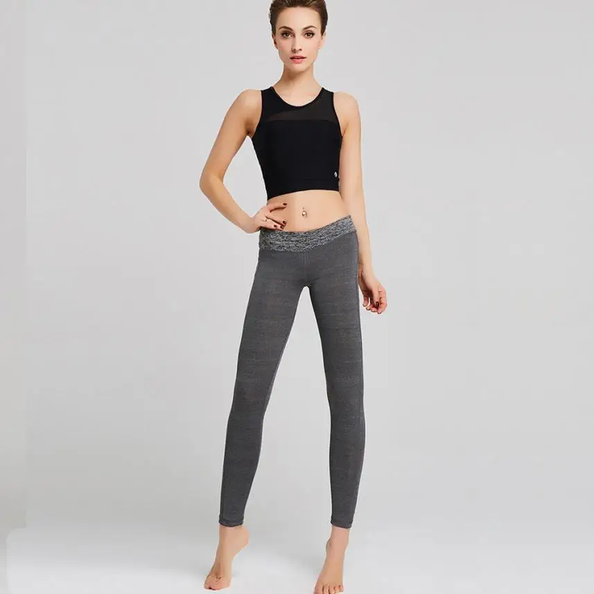 Спортивные Леггинсы для тренажерного зала спортивные колготки женские серые