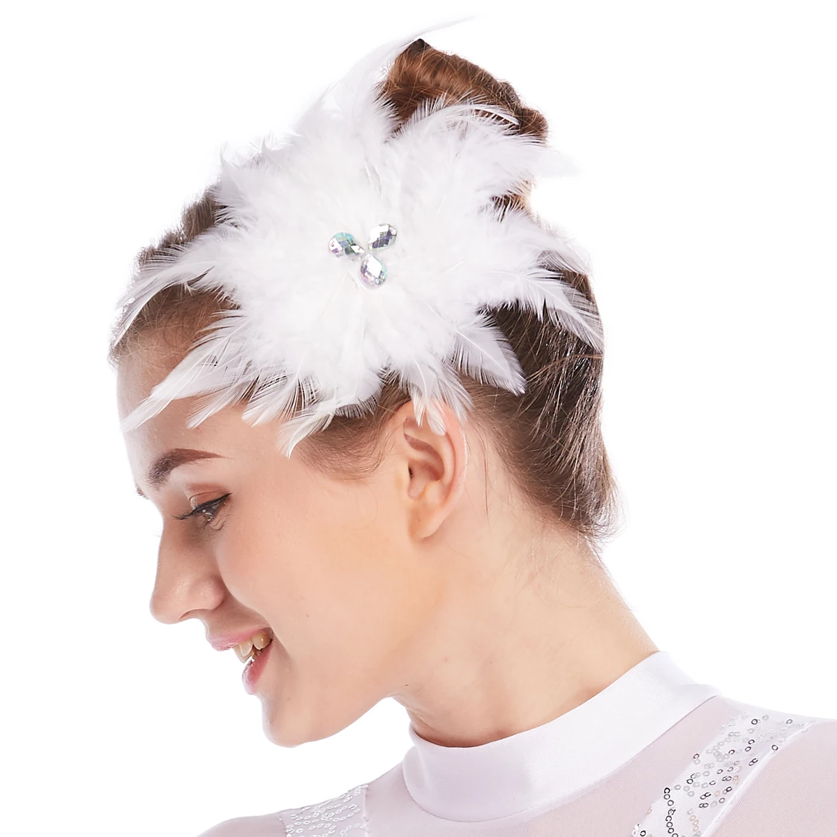 MiDee модное перо заколка для волос в форме цветка танцев головные уборы аксессуары