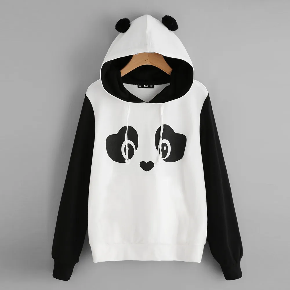 Женская толстовка с капюшоном CHAMSGEND Panda джемпер длинным рукавом пуловер блузка