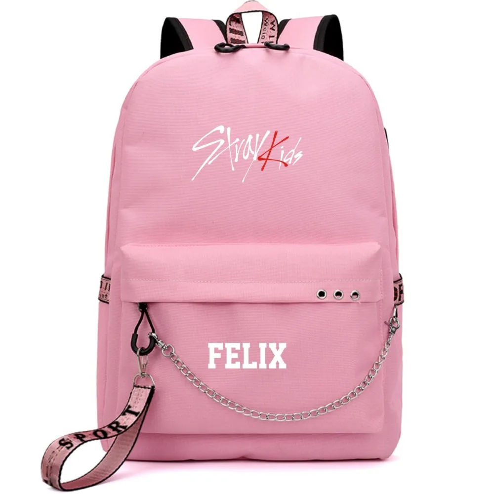 Школьный рюкзак Jisung Felix для детей дорожные сумки ноутбука с USB разъемом и цепью