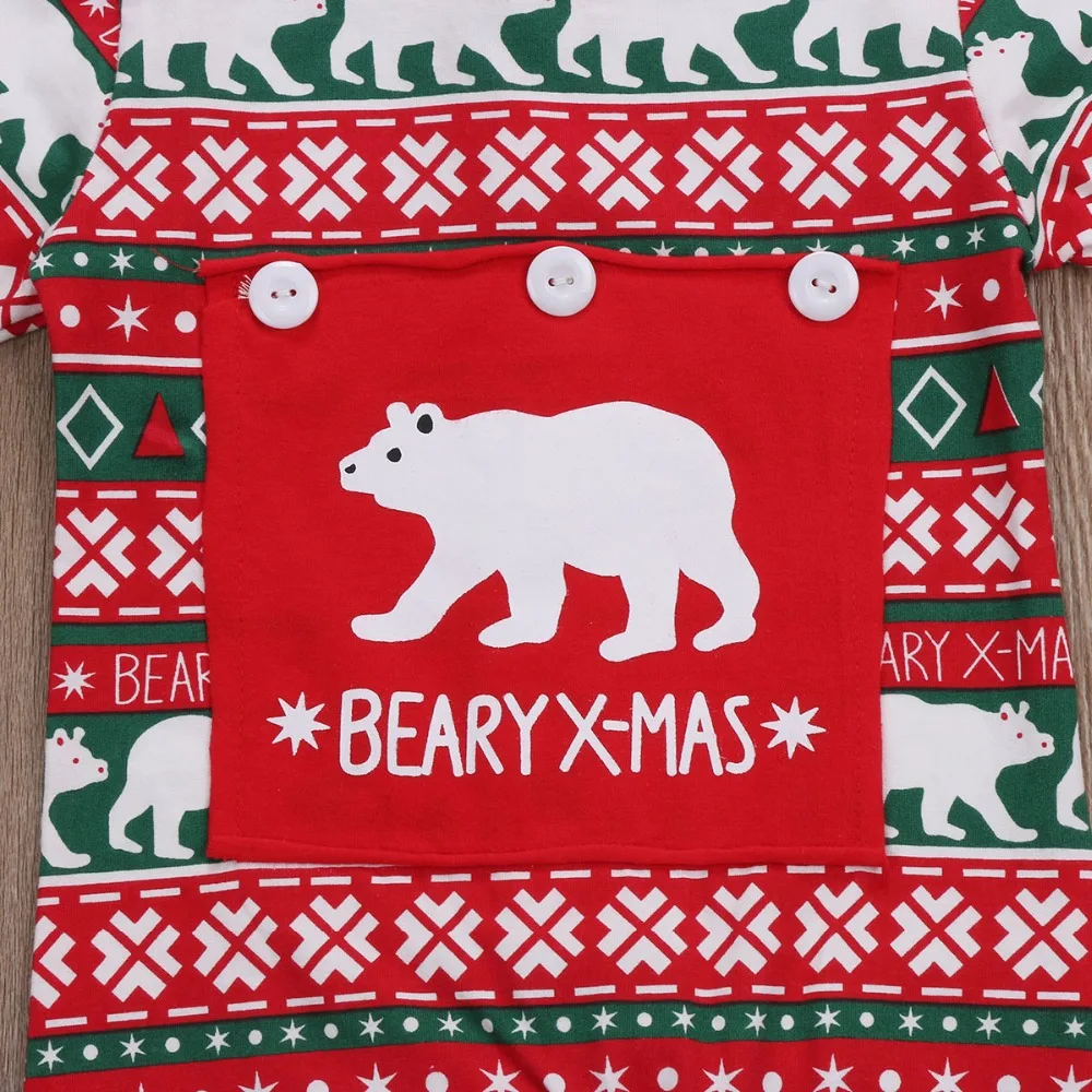 Winter Crawling Kids Clothes Romper Newborn Baby Boy Girl Christmas Costume Print Rompers Long Sleeve Jumpsuit | Детская одежда и