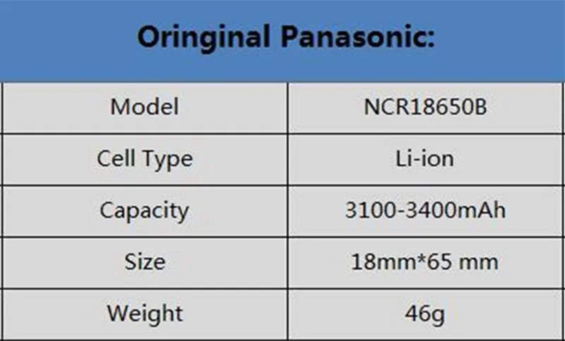 Panasonic NCR18650B 3,7 v 3400 mah 18650 литиевая аккумуляторная батарея фонарик батареи