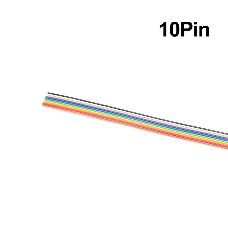 1 метр, 5 м, 1,27 мм, 10 P, 20 P, 40 P, DuPont кабель, радужная плоская линия, поддержка провода, припаянный разъем, 20 контактов для Arduino PCB Diy Kit