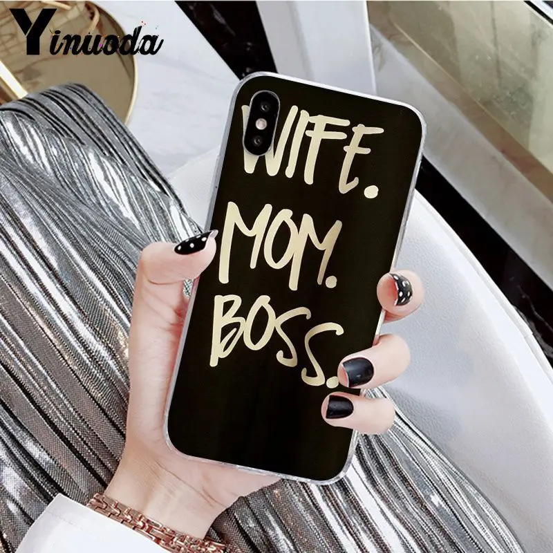 Yinuoda домашнее лучшее мама boss Слова чехол для телефона с принтом аксессуары Apple iPhone