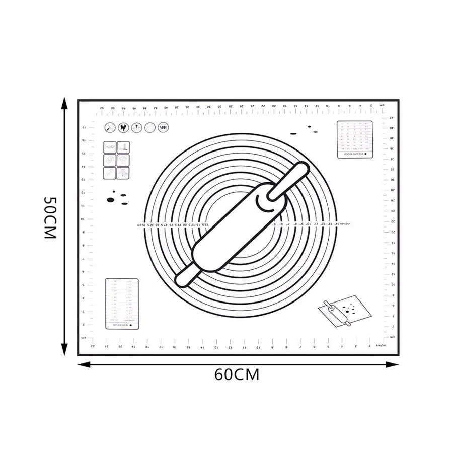 Очень большой 3" x 24" силиконовый коврик для выпечки-антипригарный нескользящий кондитерский коврик с измерениями по Leeseph(красный и черный