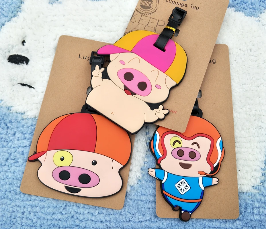 McDull аниме Багажная Бирка ПВХ кулоны портативная дорожная этикетка Чемодан Адрес