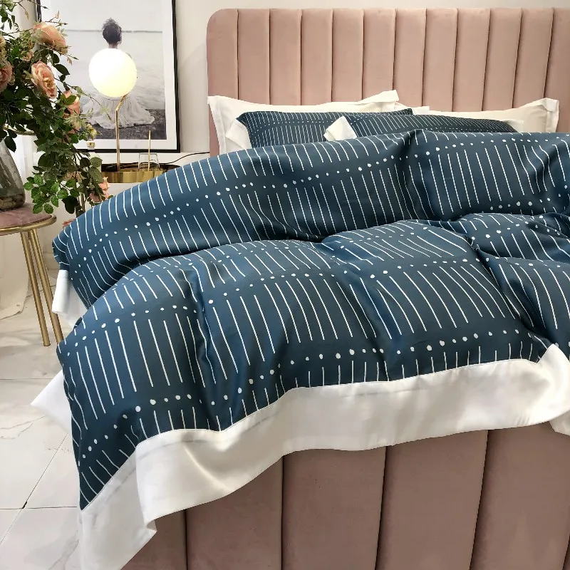 Летний тенсель шелк Boho Роскошные наборы постельных принадлежностей queen King Размеры пододеяльник простыня установлены ropa де Кама jogo де Кама