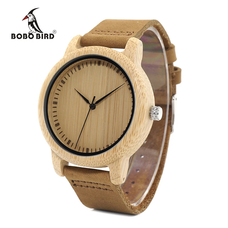 Часы BOBO BIRD WA15RU мужские круглые античные деревянные с кожаным ремешком|watch brand|watch