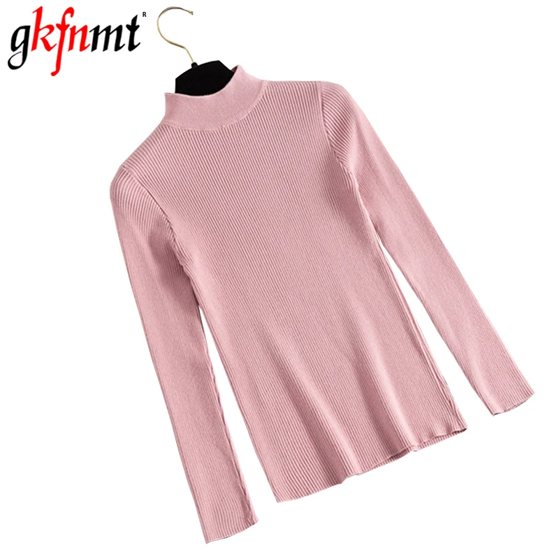 gkfnmt 2019 Autumn Winter Women Pullovers Sweater Knitted Korean Elasticity Casual Jumper Fashion Slim Turtleneck Warm Sweaters | Женская