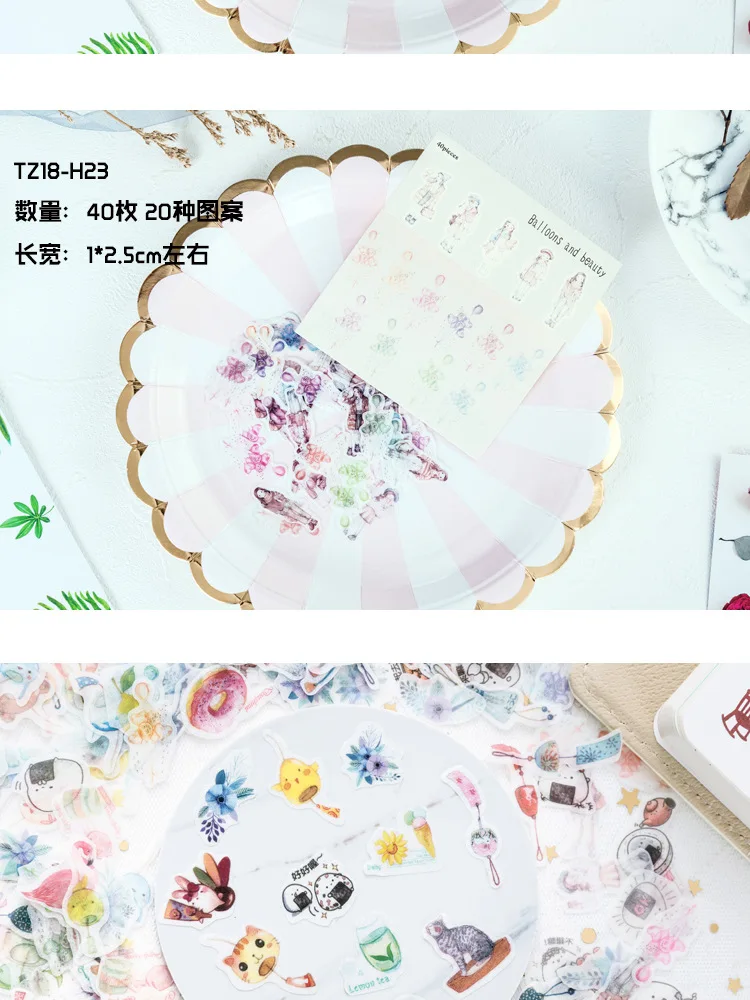 40 шт./лот милый мультфильм Декоративные Diy Дневник наклейки Kawaii планировщик для скрапбукинга липкие канцелярские принадлежности Школьные принадлежности