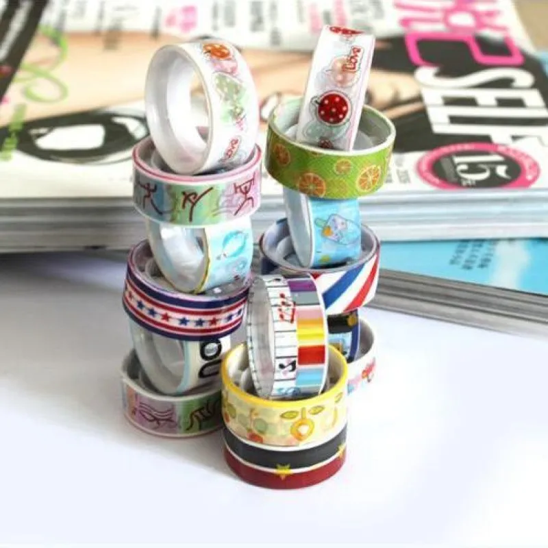 

Wholesale 100rolls Mixed Cartoon PVC Tape DIY Adhesive Scrapbooking decorative Sticker set