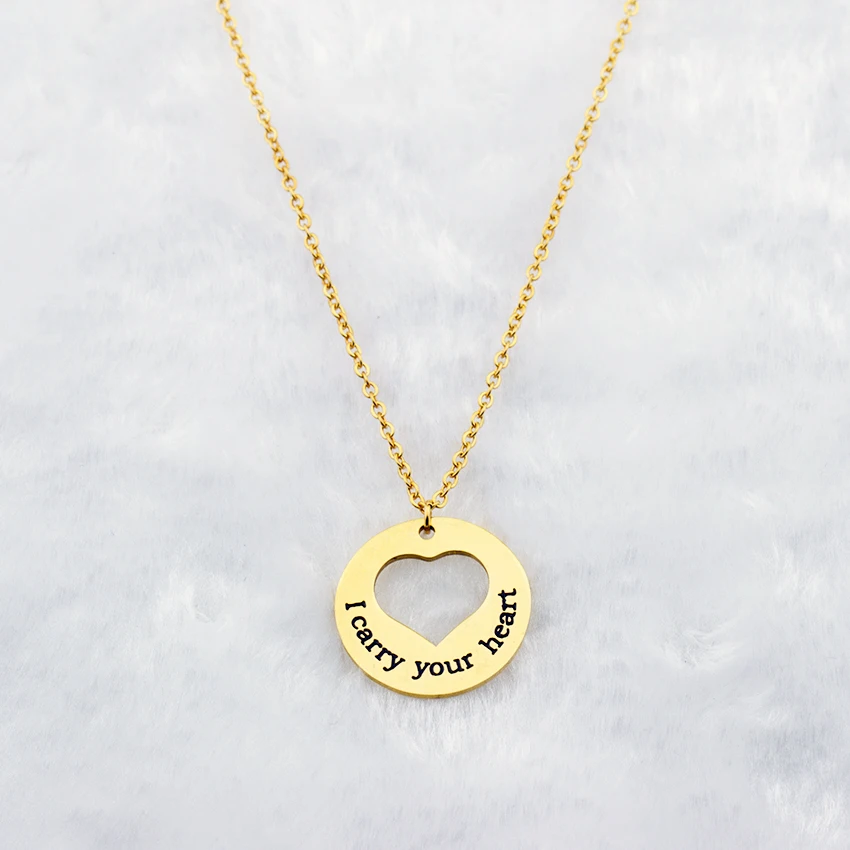 20 шт. цепочка с подвеской в виде сердца надписью I Carry Your Heart With Me|necklace silver|silver