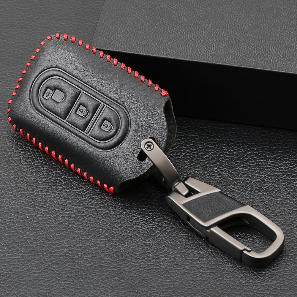 3 кнопки Fob оболочка Автомобильный ключ супер качество кожаный чехол для Nissan Tiida