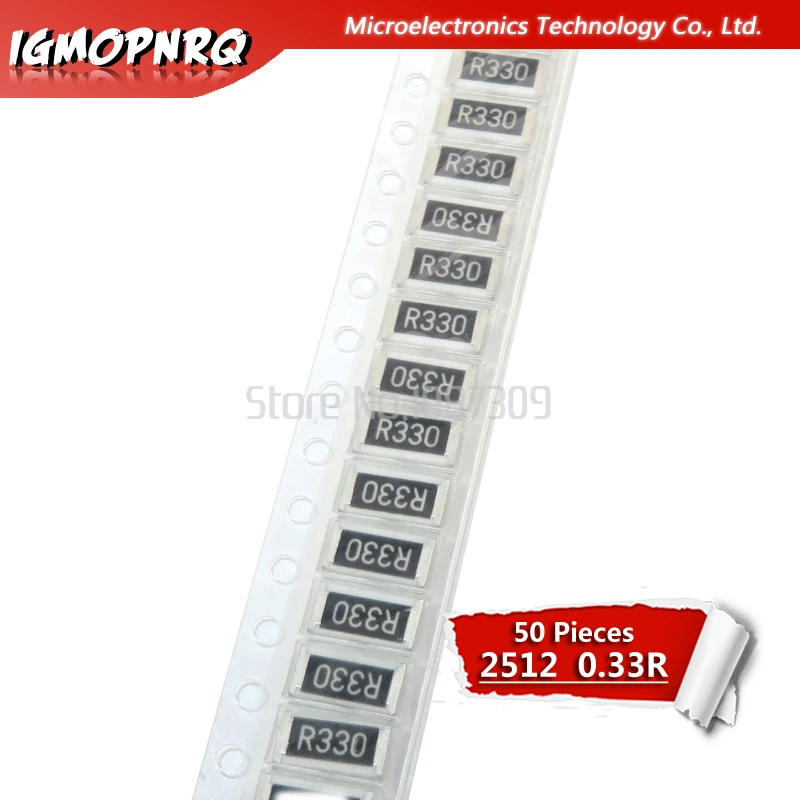 50 шт. 2512 SMD резистор 5% 1 Вт 0,33 Ом R330 0.33R