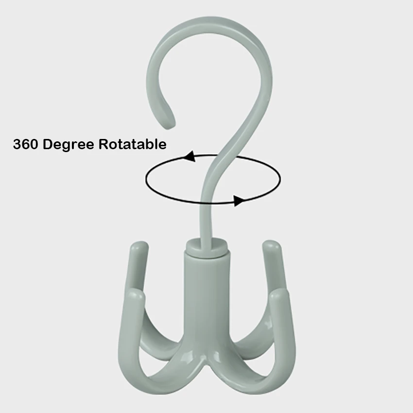 Rotatable Cabinet Rack Multifuntion Hanging Storage Shelf Plastic Hooks Bag Ties Scarf Belt Hanger Racks With 4 NEW | Дом и сад