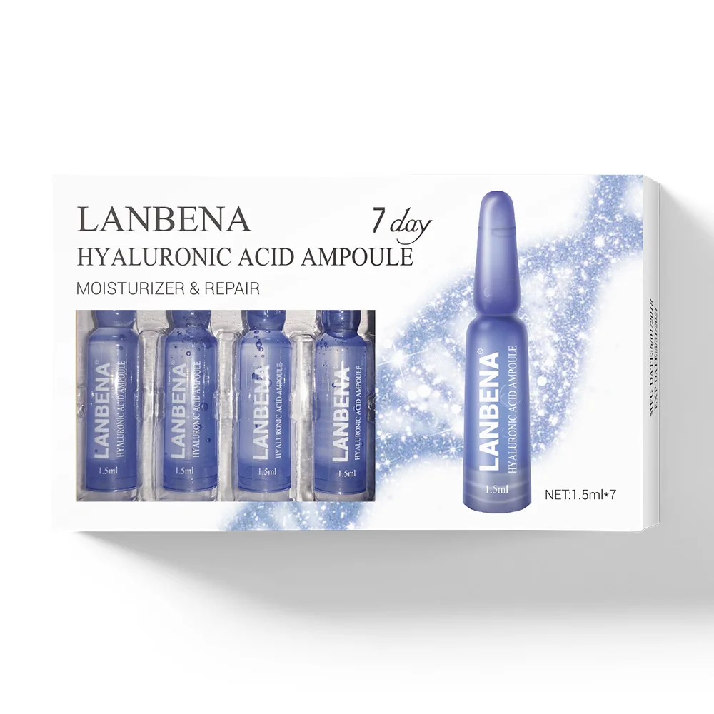 LANBENA ампулы сывороточная Гиалуроновая кислота+ витамин С+ 24 K Gold ретинол+ Q10+ Церамид Anti-Aging морщин увлажняющий, красота для 7 дней - Вес нетто: Hyaluronic Acid