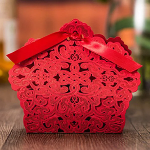 Высокое качество 100 шт. свадьба свет золото Слоновой Кости бумажная коробка