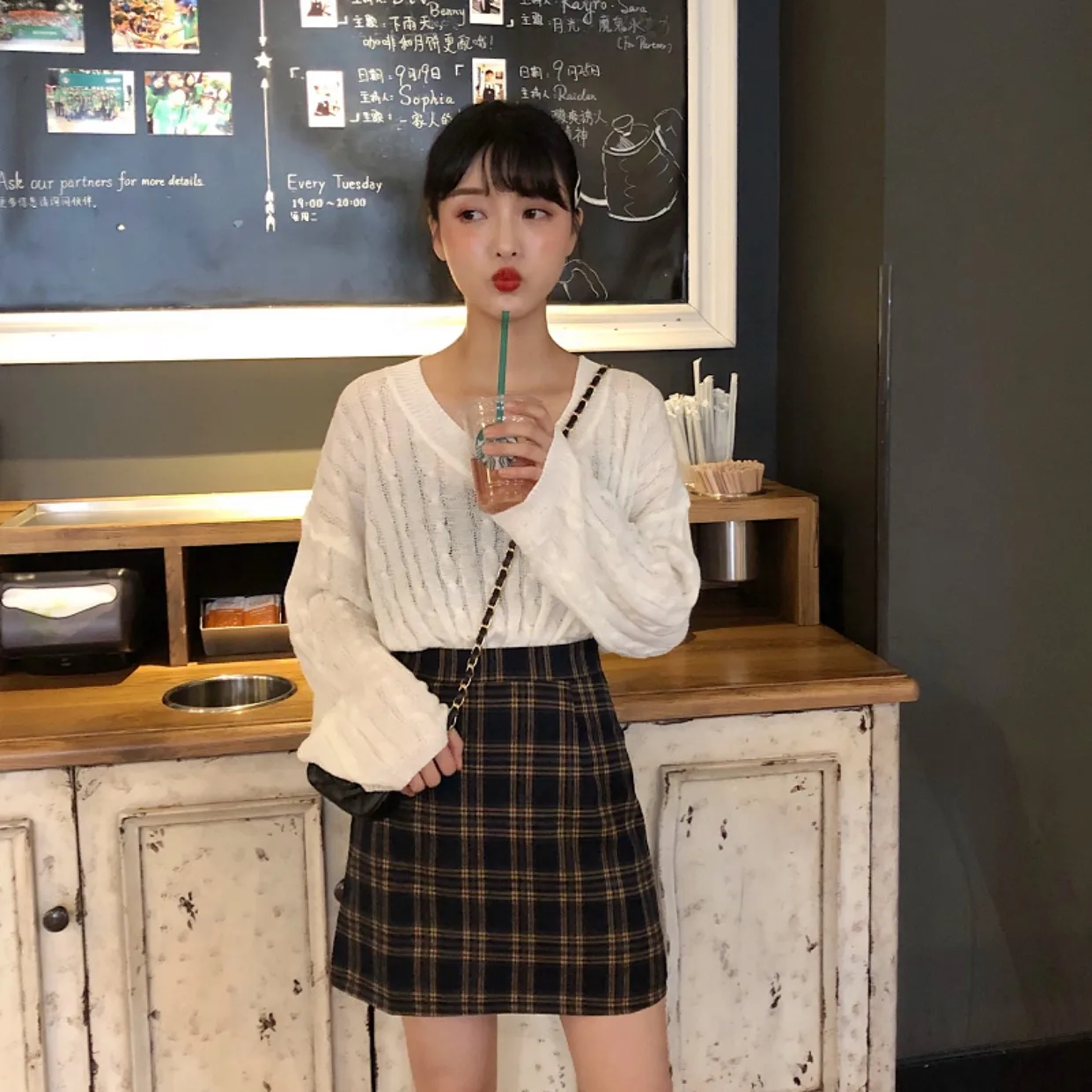 Saia Feminina Осенняя женская одежда корейская Ulzzang Harajuku винтажная клетчатая мини-юбка с высокой талией Женская Черная трапециевидная юбка