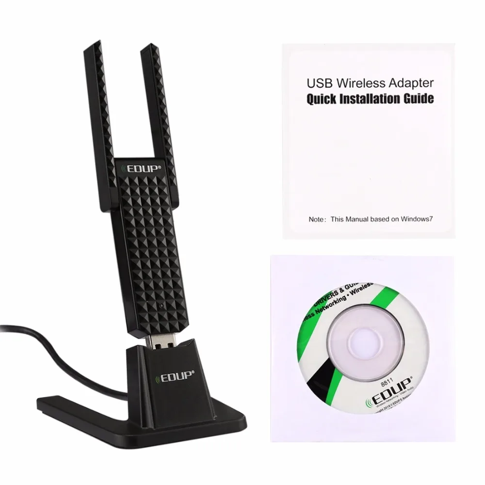EDUP EP AC1631 600 Мбит/с двухдиапазонный 11AC USB беспроводной адаптер WiFi сетевая карта с 2
