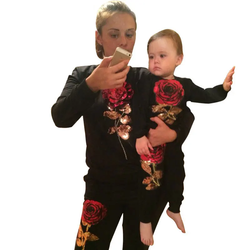 MCAGTZ/Новинка 2017 года Весенний стиль одинаковые комплекты для семьи комплект из 2