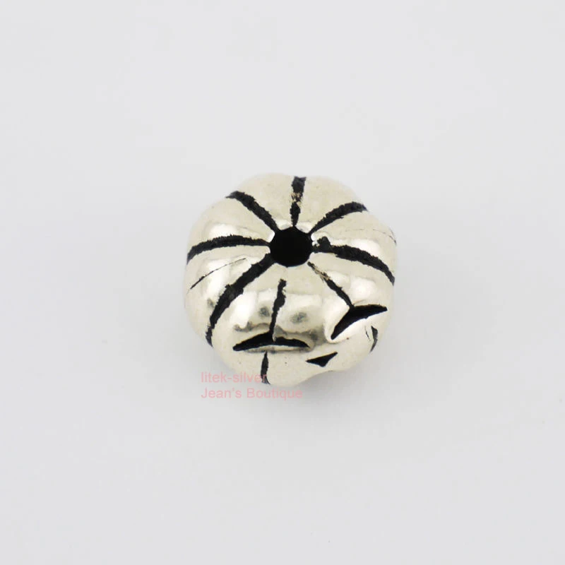 S92 цельный Стерлинговый SIL Прекрасный Улыбка Хэллоуин тыквы разделитель бисера DIY