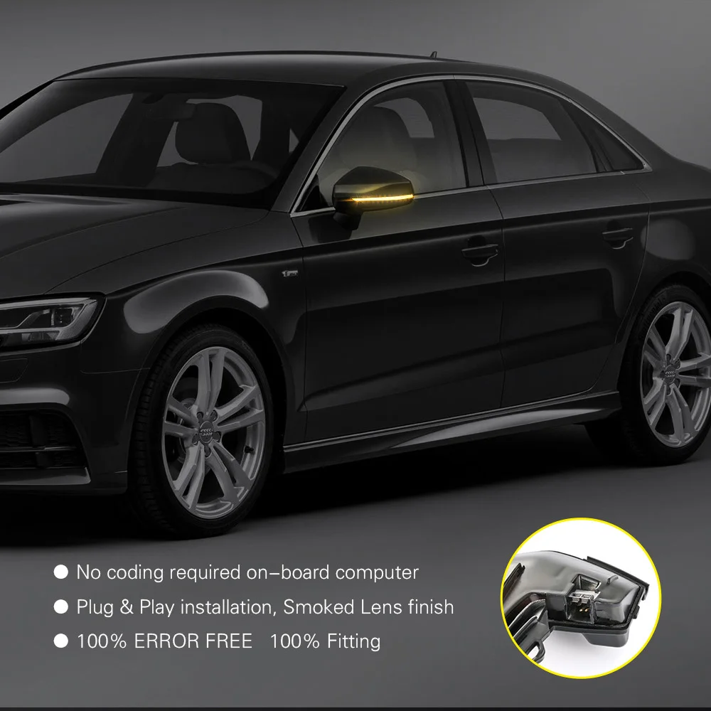 Для Audi A3 S3 RS3 14 18 2 шт. поворота светильник автомобиля боковое зеркало прокрутки
