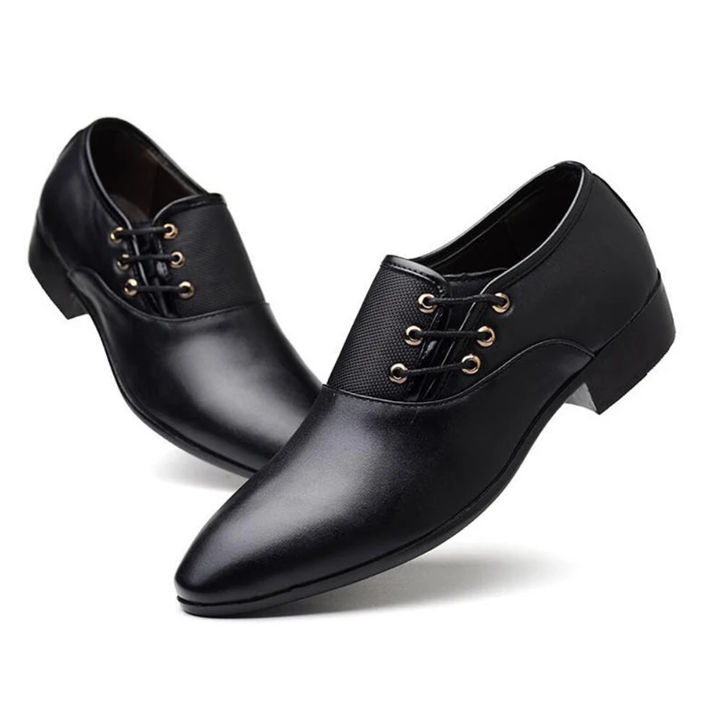 Men's Wedding Shoe Oxfords For Mens Shoes Formal Leather Black Brogues Dress Lace-Up Men Casual Large Size 47 | Обувь