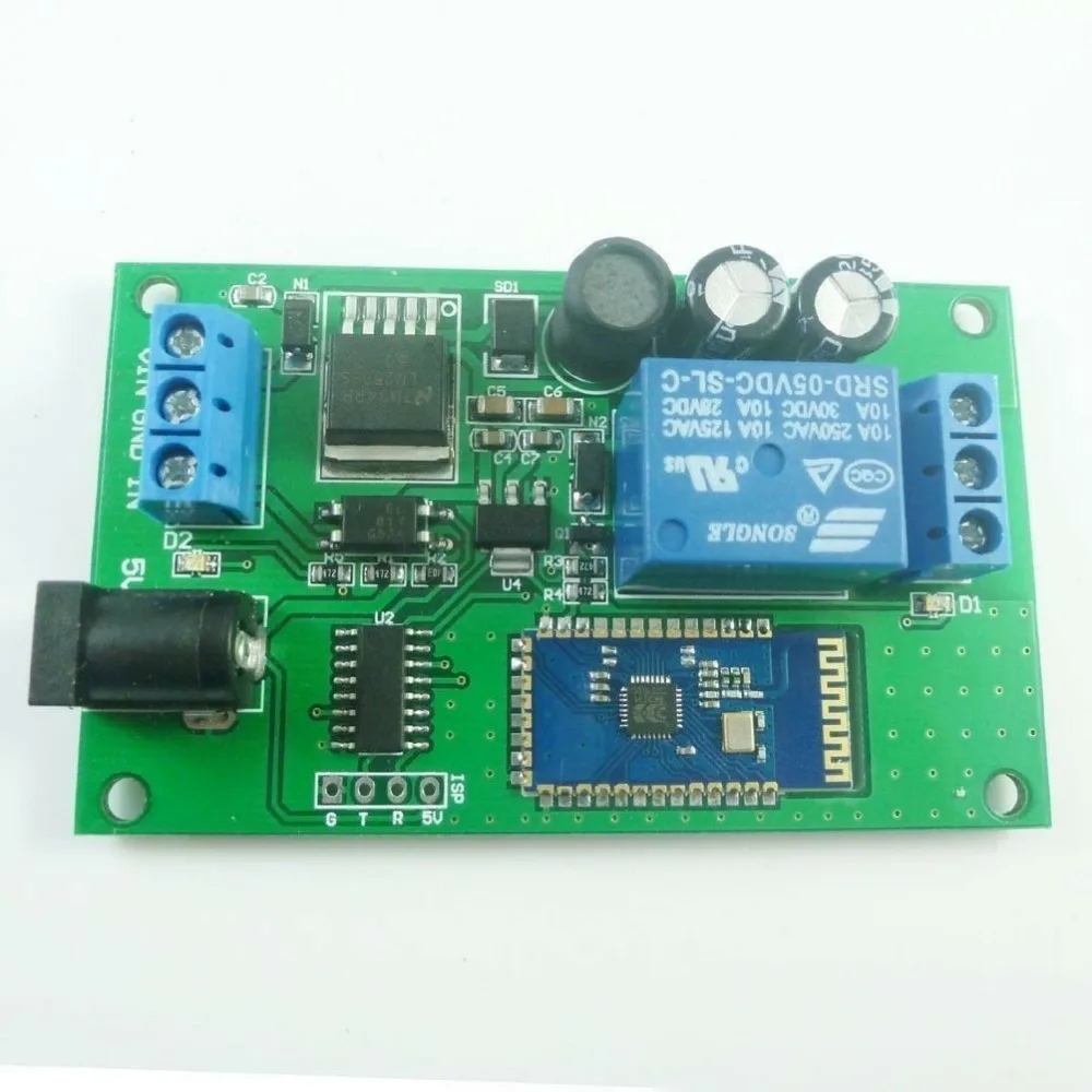 

Релейный модуль с Bluetooth и мобильным приложением для телефона, переключатель с дистанционным управлением для Android, 5 В, 12 В, 24 В для светодиодно...