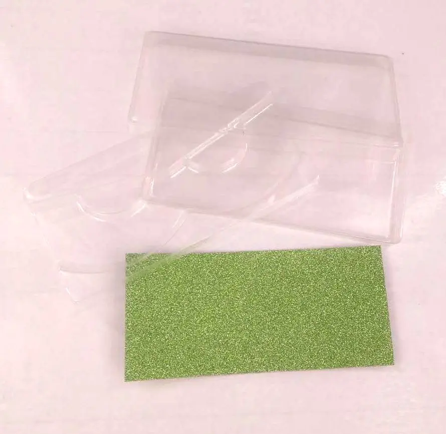 no logo light green 10 компл./лот квадратная упаковочная коробка для ресниц пустой ресницы пластиковый посылка все прозрачной крышкой лоток ресницы DIY мягкий упаковочная коробка - Цвет: no logo light green