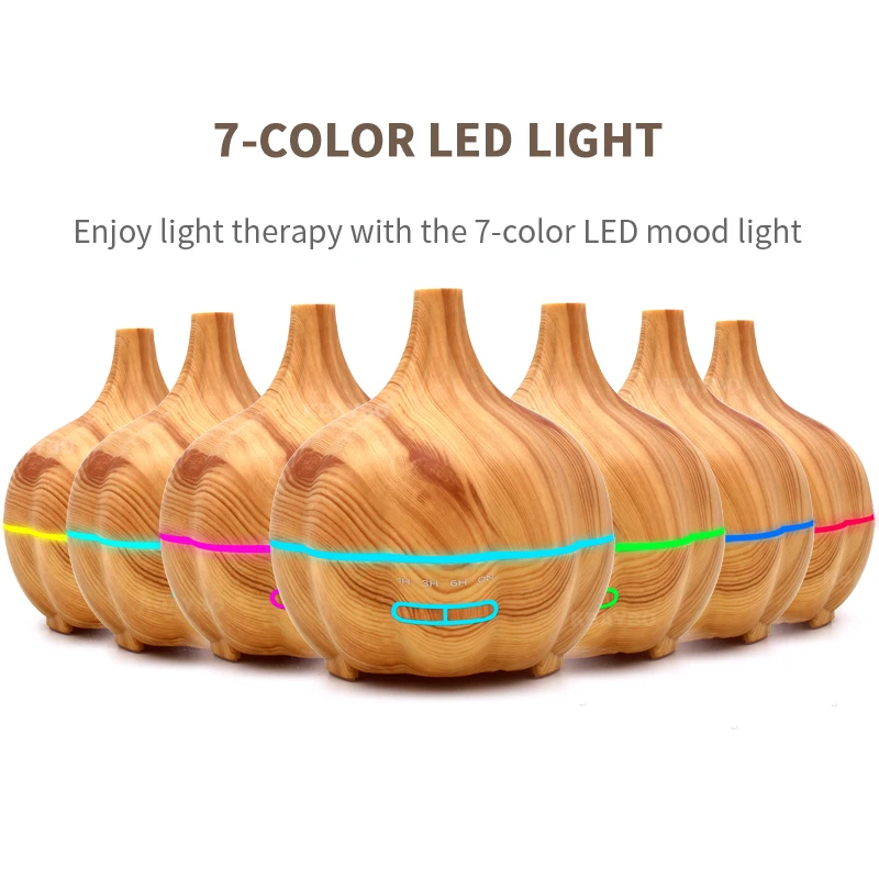 

wood Ultrasonic Humidifier Electric Air Oil Diffuser With Led Lamp for Office Home Bedroom Living Room