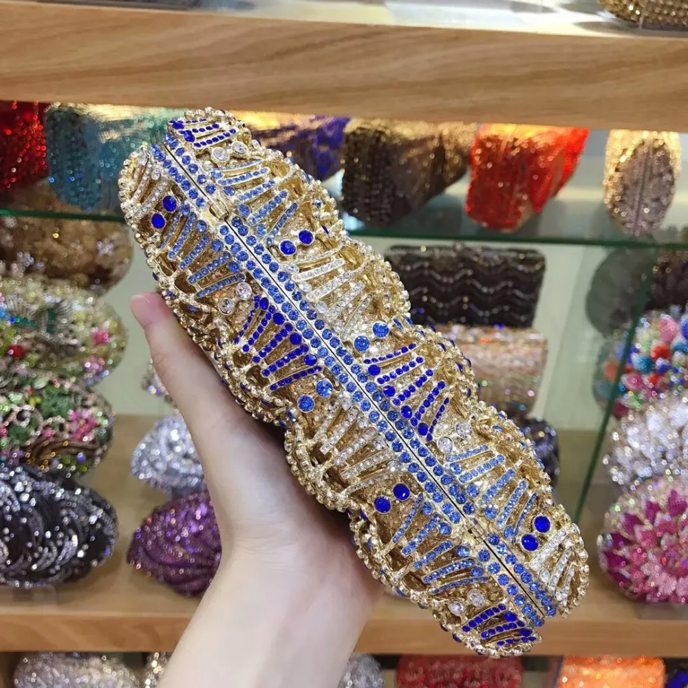 Женская сумка с цветными стразами вечерние сумки Красный/золотой кошелек на