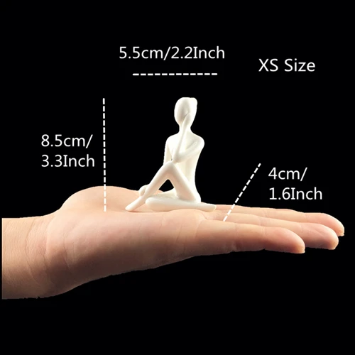 XS Size-7 VILEAD 12 видов стилей, белые керамические статуэтки для йоги, абстрактные женские миниатюрные статуэтки для йоги, статуэтки для йоги, украшения для дома - Цвет: XS Size-7
