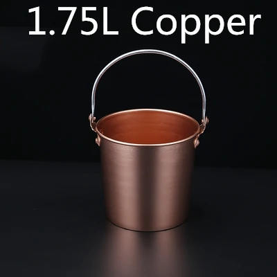 Copper 1.75L 1.25L/1.75L серебряное/медное/золотое/синее/зеленое ведро для льда из нержавеющей стали, ведро для льда, вино, шампанское, охладитель пива, ледяные бочки - Цвет: Copper 1.75L