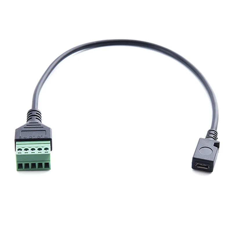 1 шт. 30 см Micro USB разъем на 5 контактный винт с защитой терминал без пайки адаптер