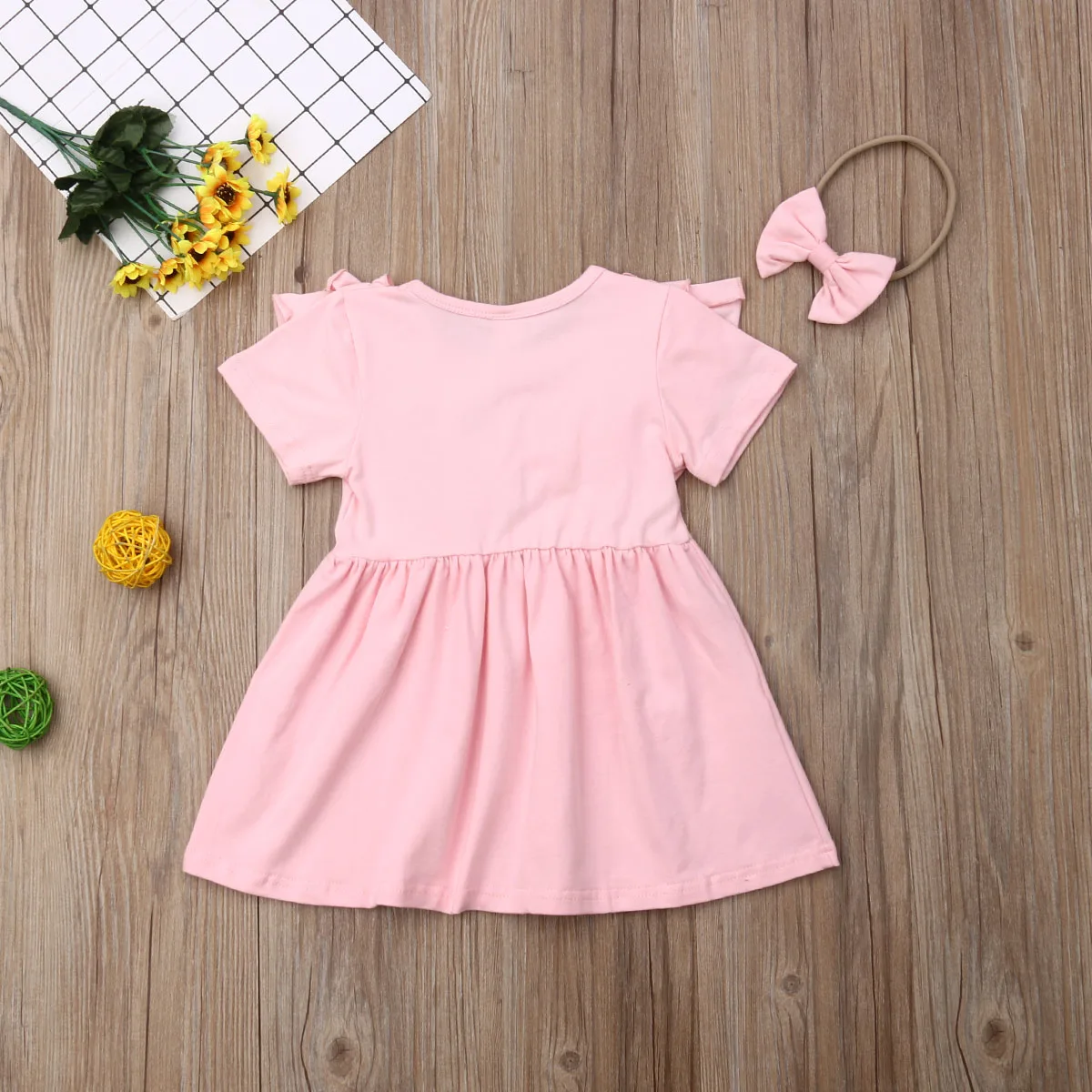 Новинка 2019 милое нарядное розовое платье с оборками для маленьких девочек