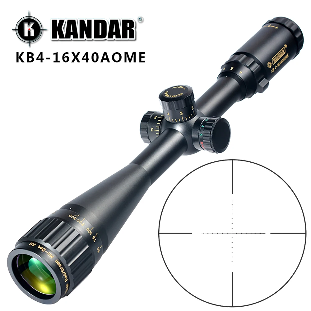 Винтовочный оптический прицел KANDAR Gold Edition 4 16x40 AOME тактический для охотничьей