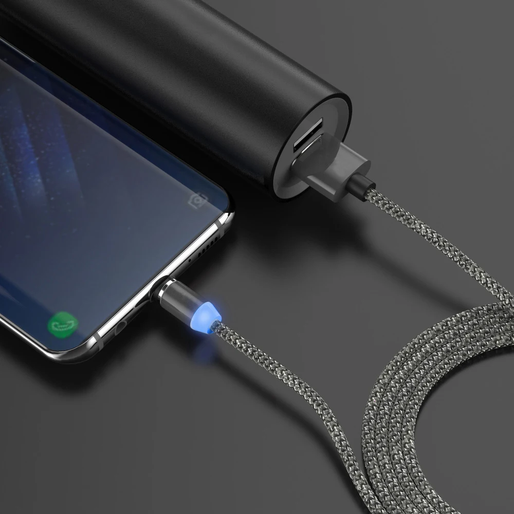 R Line1 светодиодный магнитный USB кабель для Samsung Xiaomi Huawei C iPhone Xs Max 8 7 6 & Type и Micro