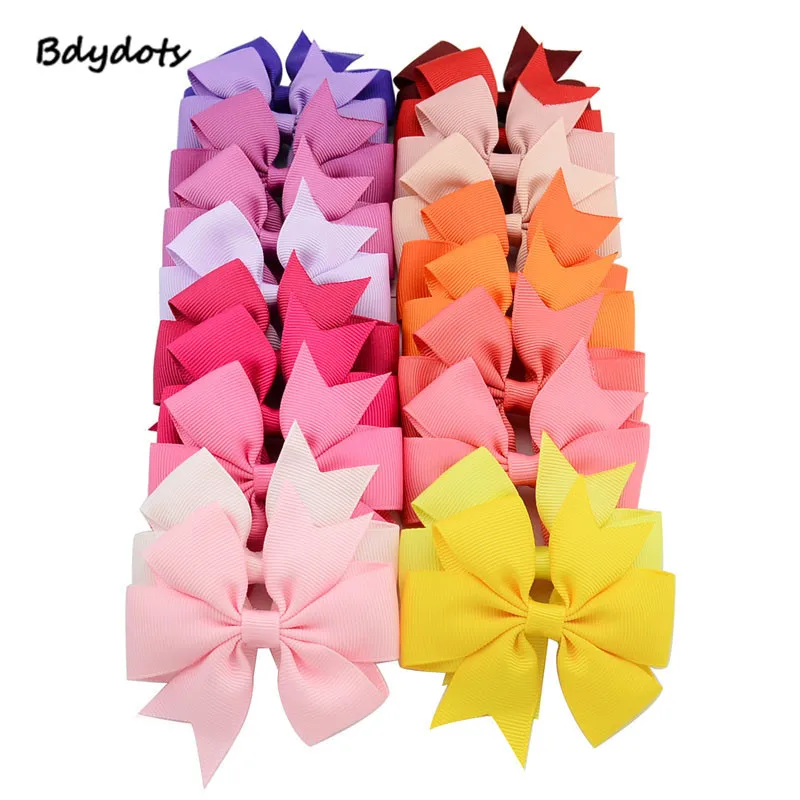 Mixcolor 40 шт./лот 3 дюймов Grosgrain ленты заколки для девочек луки с зажимом Заколки для волос Детские аксессуары для волос HairBows крокодил